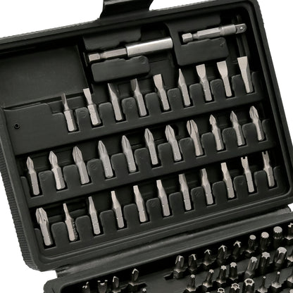 Juego Puntas con Destornillador 1/4" 99 Pzs. Con Apadtador. Cromo Vanadio, Kit Llave Combinada, Kit Carraca,