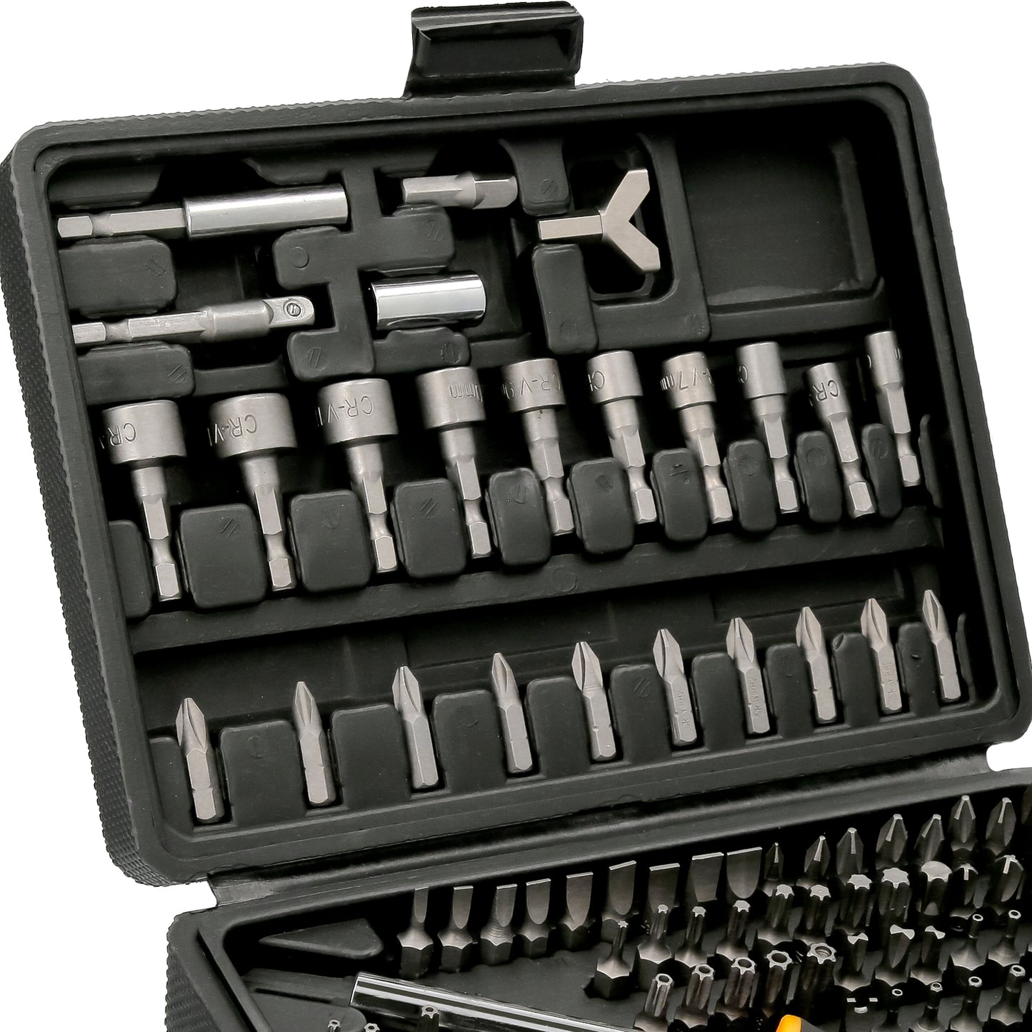 Conjunto de brocas com chave de fenda 1/4" 122 unidades. Com adaptador. Cromo vanádio, kit de chave de combinação, kit de catraca,