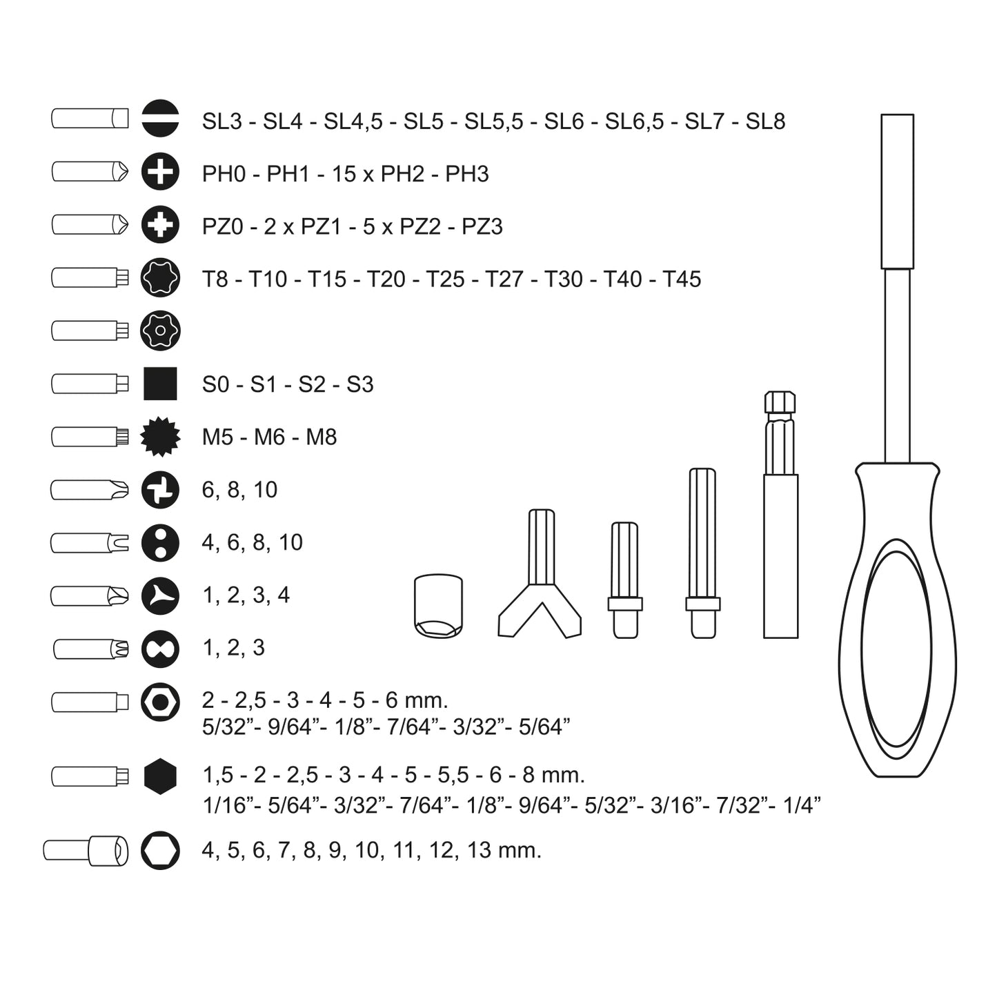 Conjunto de brocas com chave de fenda 1/4" 122 unidades. Com adaptador. Cromo vanádio, kit de chave de combinação, kit de catraca,