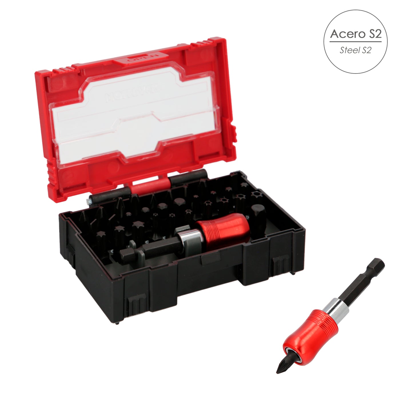 Conjunto de bits de chave de fenda de aço com adaptador rápido 32 peças