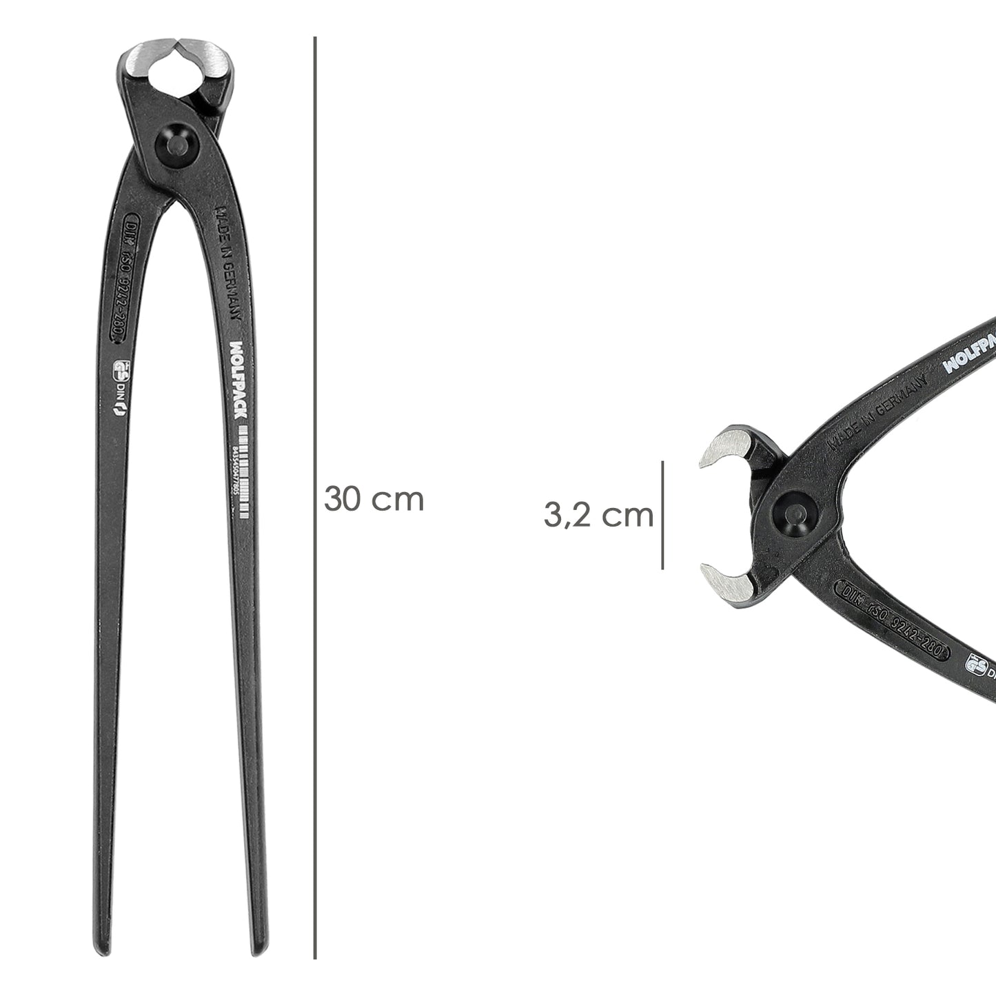 Tenazas Rusas Plus DIN/ISO 9242 Negra   12"