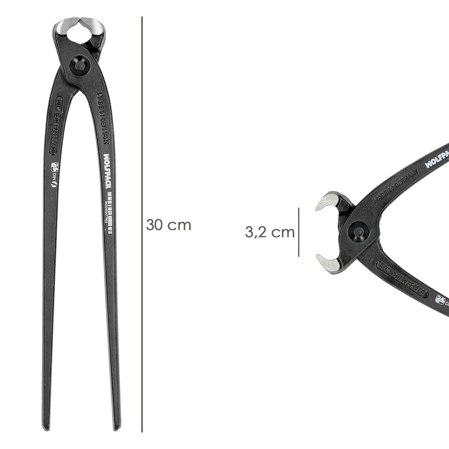 Tenazas Rusas Plus DIN/ISO 9242 Negra   12"