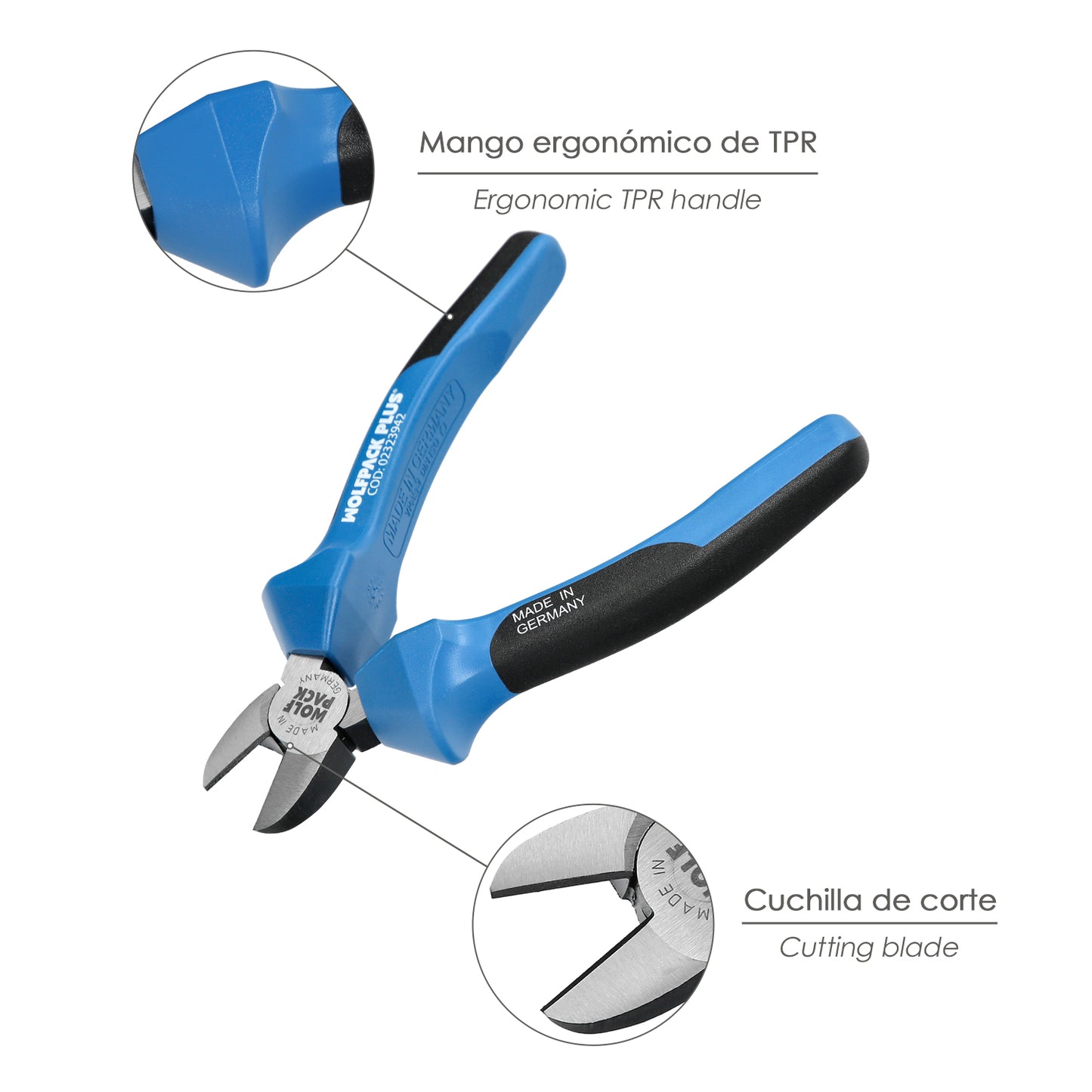 Alicates Corte Diagonal DIN/ISO Plus 160 mm. Heavy Duty