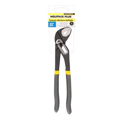 Tenazas Apertura Múltiple Negra 250 mm. Mangos Plastificados DIN 8976. Pico De Loro, Alicates Extensibles, Tenazas Fontanero