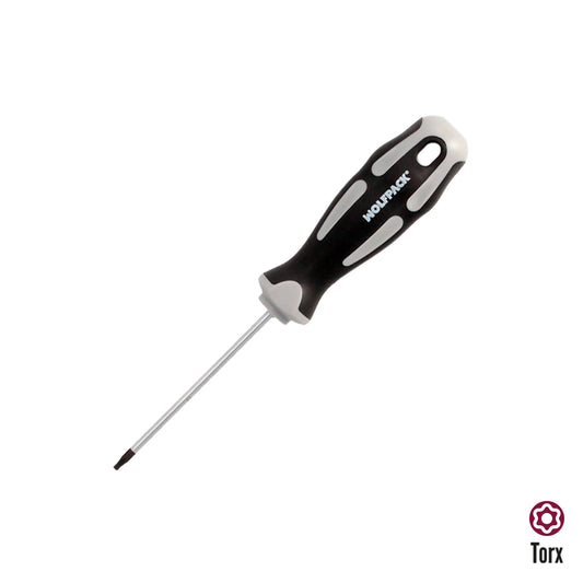 Destornillador Torx Inviolable Acero S2 Mango TPR Bimaterial. Medida T07 x Ø 3,0 x 75 mm.