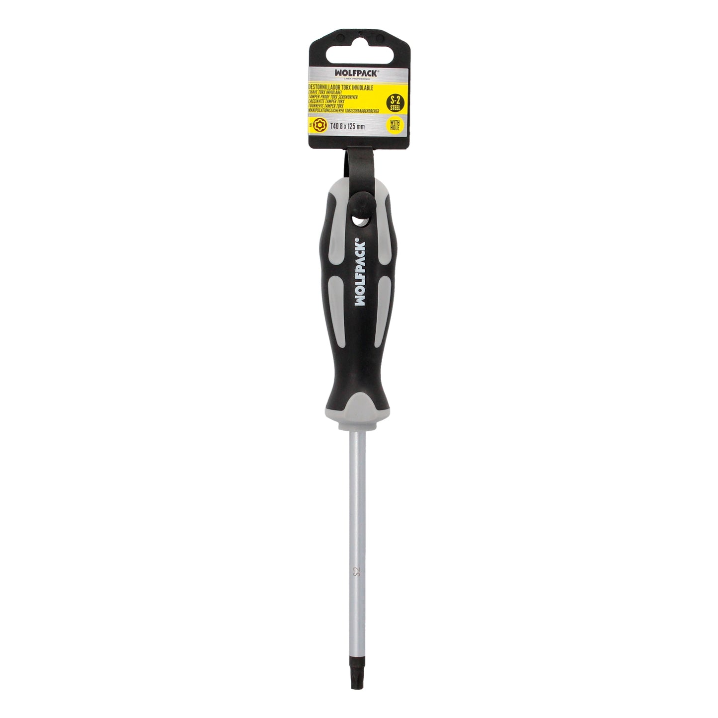 Destornillador Torx Inviolable Acero S2 Mango TPR Bimaterial. Medida T40 x Ø 8,0 x 125 mm.