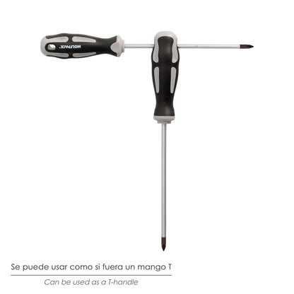 Chave de fenda Phillips de aço S2 Cabo TPR bimaterial. Medição de PH 2 x Ø 6,0 x 100 mm. DIN5262.