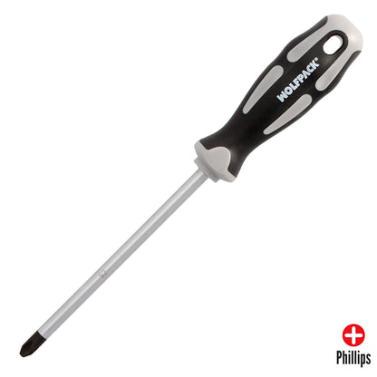 Chave de fenda Phillips de aço S2 Cabo TPR bimaterial. Medição de PH 3 x Ø 8,0 x 150 mm. DIN5262.