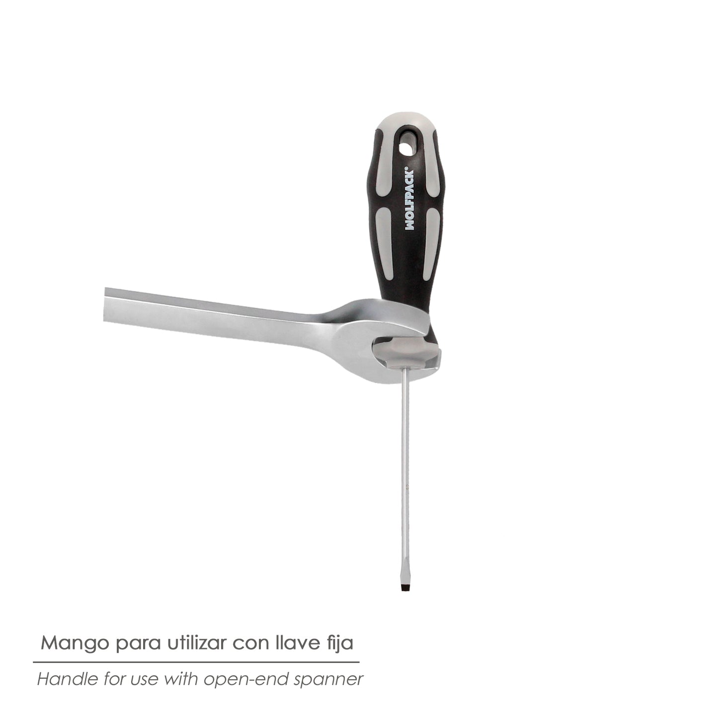 Chave de fenda plana estampada em aço S2 Cabo TPR bimaterial. Medida 0,8 x Ø 4,0 x 100 mm. DIN5265