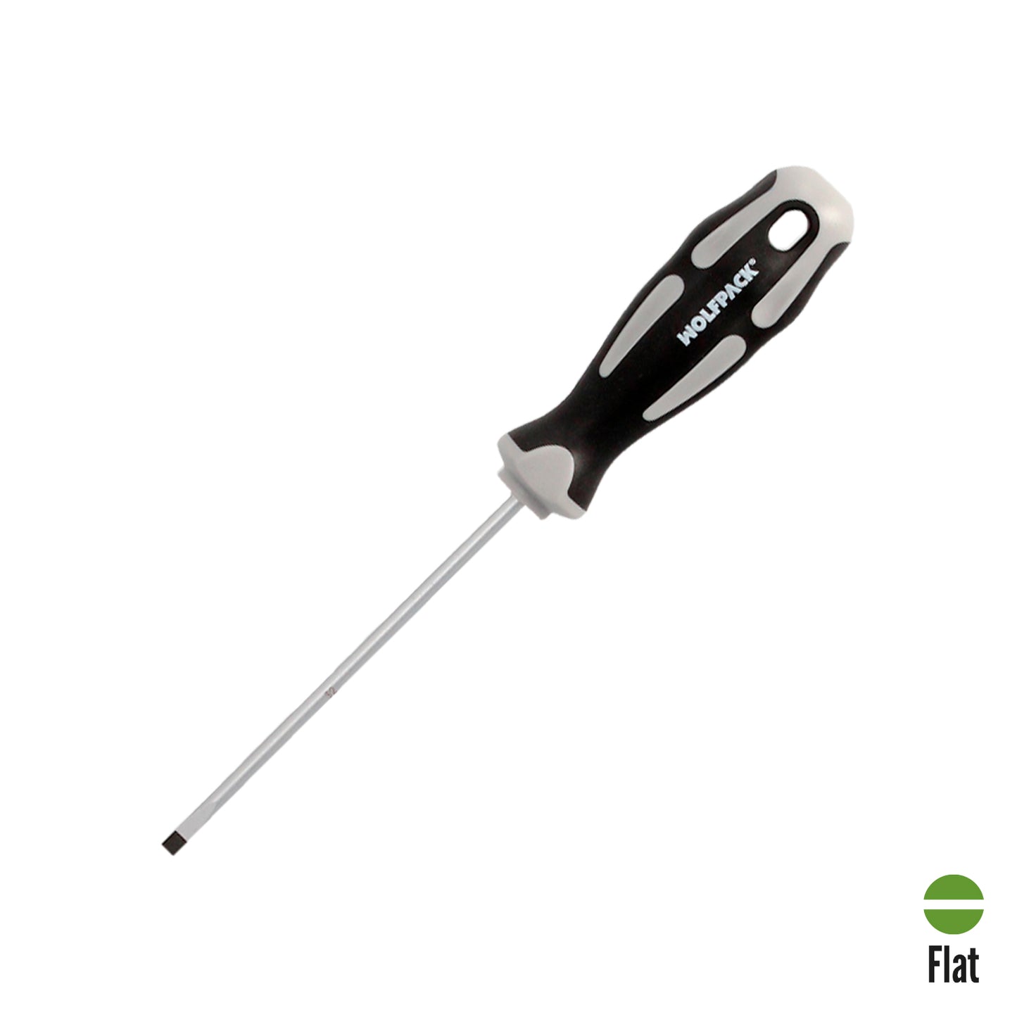 Chave de fenda plana vazia de aço S2 Cabo TPR bimaterial. Medida 0,8 x Ø 4,0 x 100 mm. DIN5265