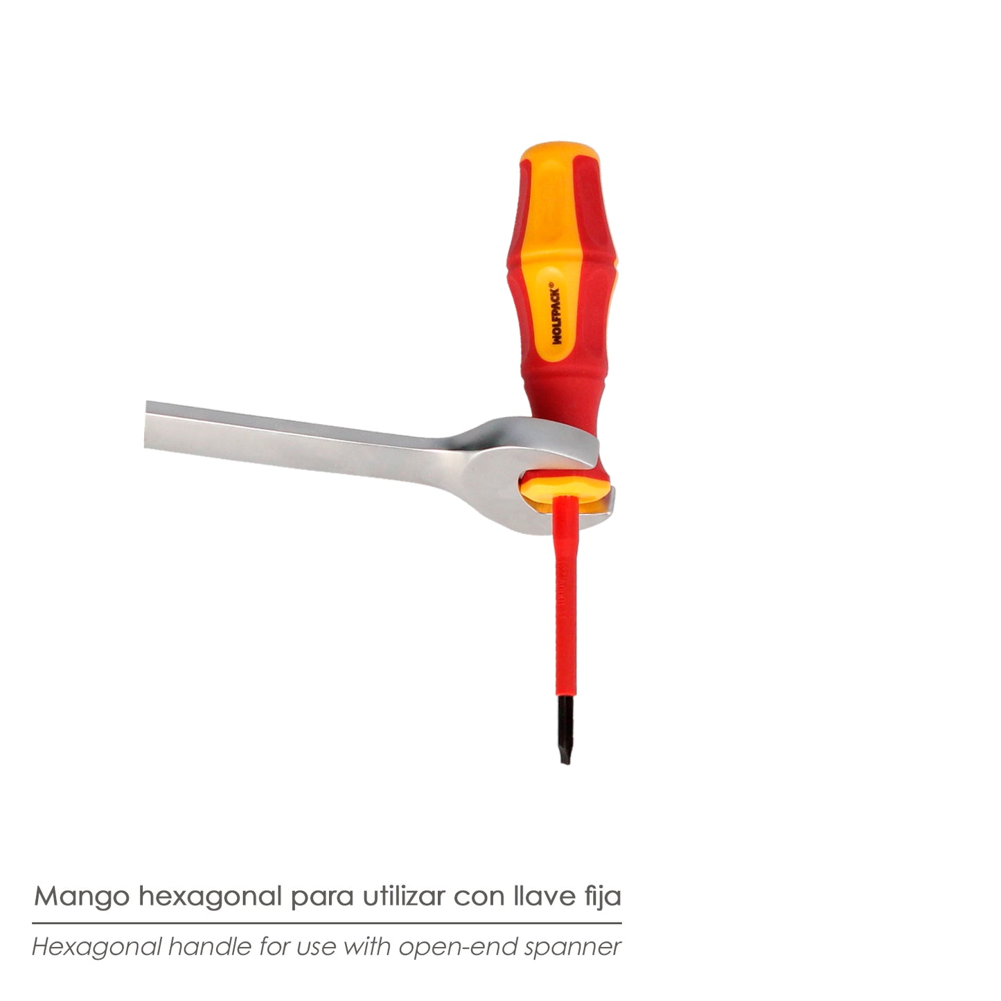 Chave de fenda plana isolada com certificação VDE 1.000 V. Medida 0,6x Ø 3,0 x 100 mm. Chave de fenda de segurança para eletricista