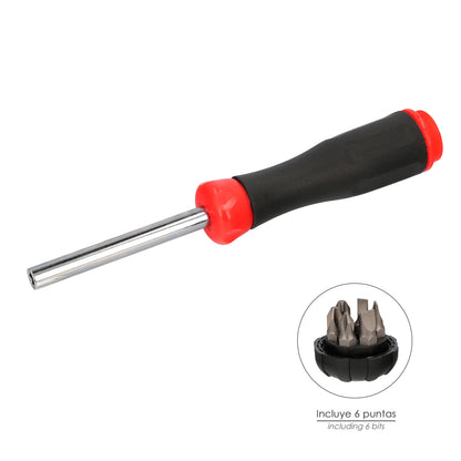 Conjunto de Pontas com Chave de Fenda 1/4" 7 Peças. Aço Cromo Vanádio, Kit Chave de Fenda, Pontas Chave de Fenda.