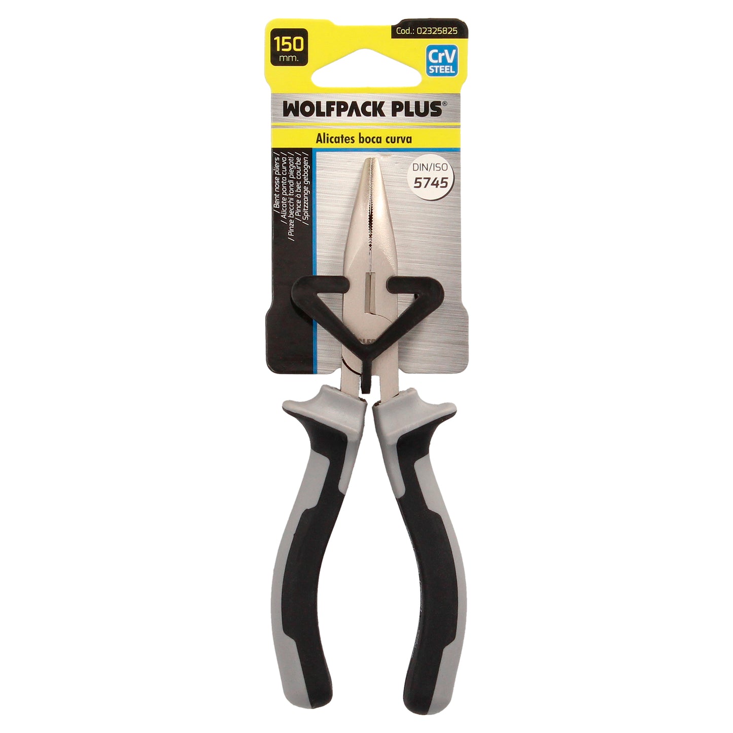 Alicates Boca Curva 150 mm. Acero Cromo Vanadio DIN-ISO 5745 Alicates Punta Curva, Alicates Boca Larga,