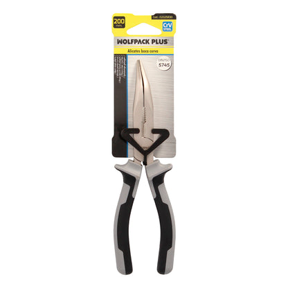 Alicates Boca Curva 200 mm. Acero Cromo Vanadio DIN-ISO 5745 Alicates Punta Curva, Alicates Boca Larga,