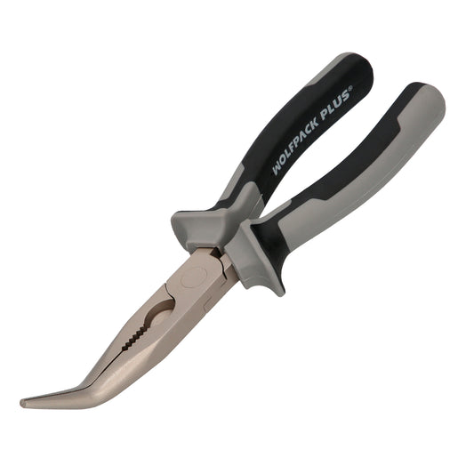 Alicates Boca Curva 200 mm. Acero Cromo Vanadio DIN-ISO 5745 Alicates Punta Curva, Alicates Boca Larga,