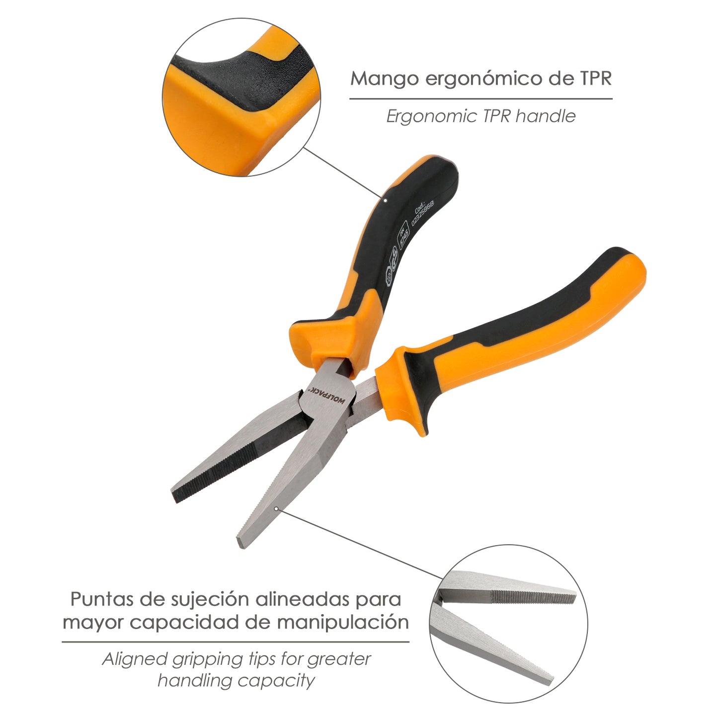 Alicates Boca Plana 150 mm. Acero DIN 5745 Alicates Punta Plana, Alicates Boca Larga,