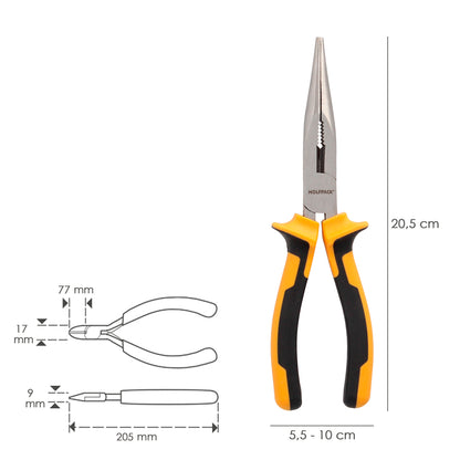 Alicates Boca Recta 200 mm. Acero DIN 5745 Alicates Punta Recta, Alicates Boca Larga,