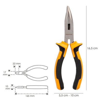 Alicates Boca Curva 150 mm. Acero DIN 5745 Alicates Punta Curva, Alicates Boca Larga,