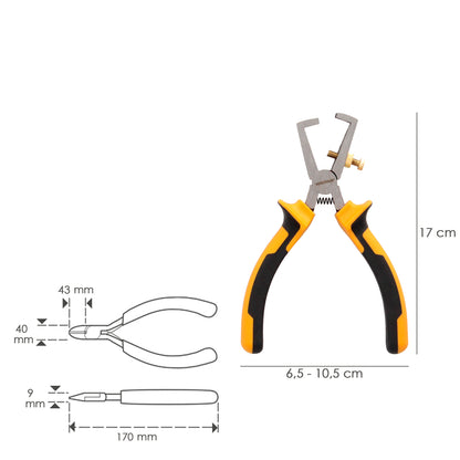 Alicates Pelacables 150 mm. Acero DIN 5745 Pelacables, Corta Cables, Pelador Cables,