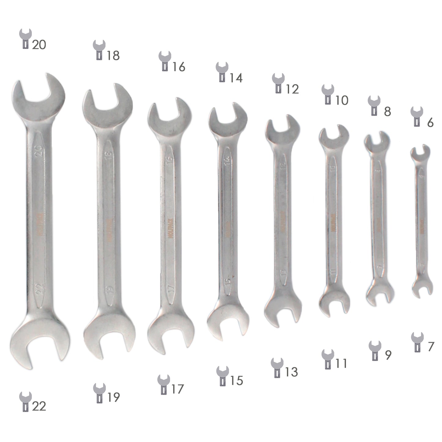 Conjunto de chaves abertas Wolfpack 12 peças