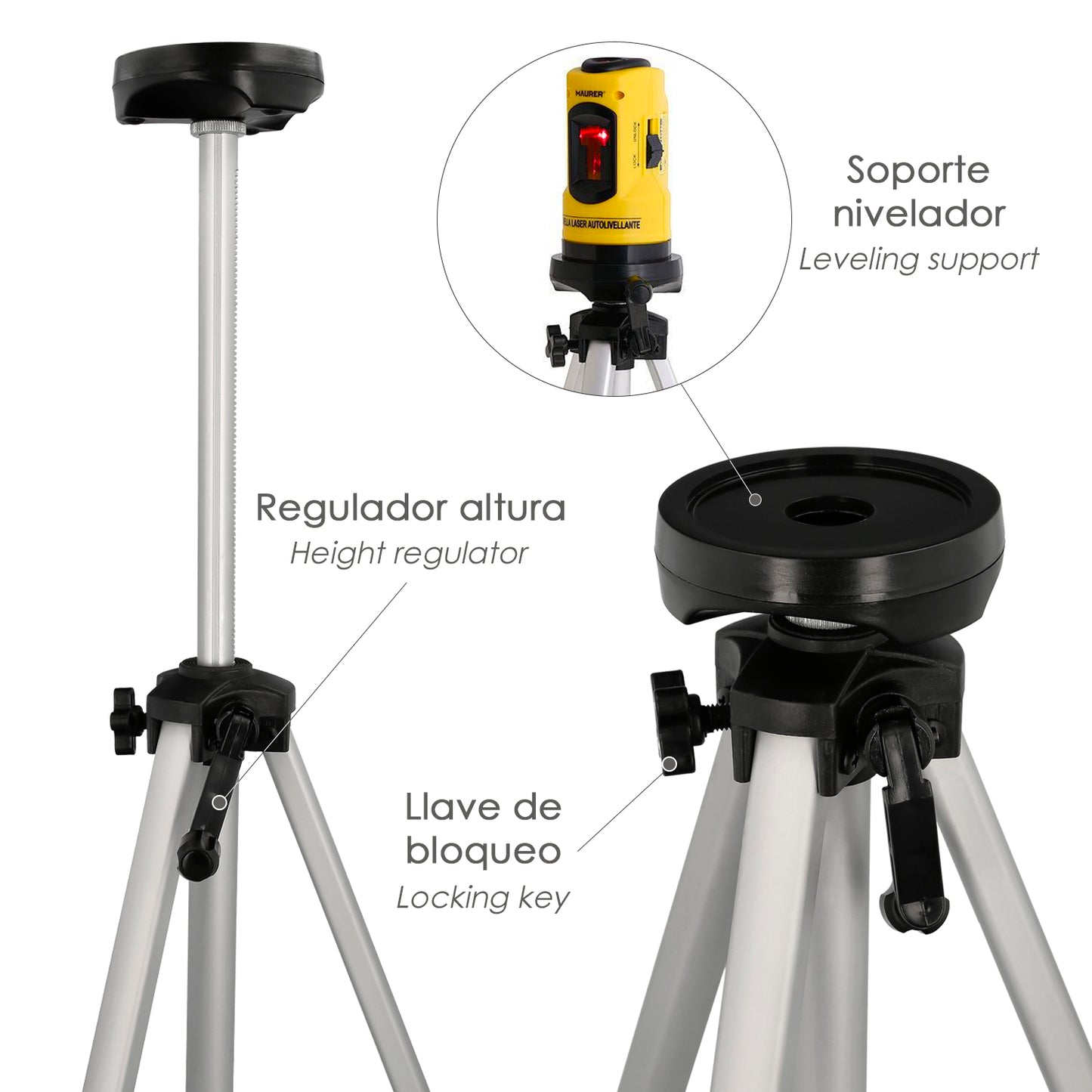 Tripode Telescopico Universal Para Niveles Laser