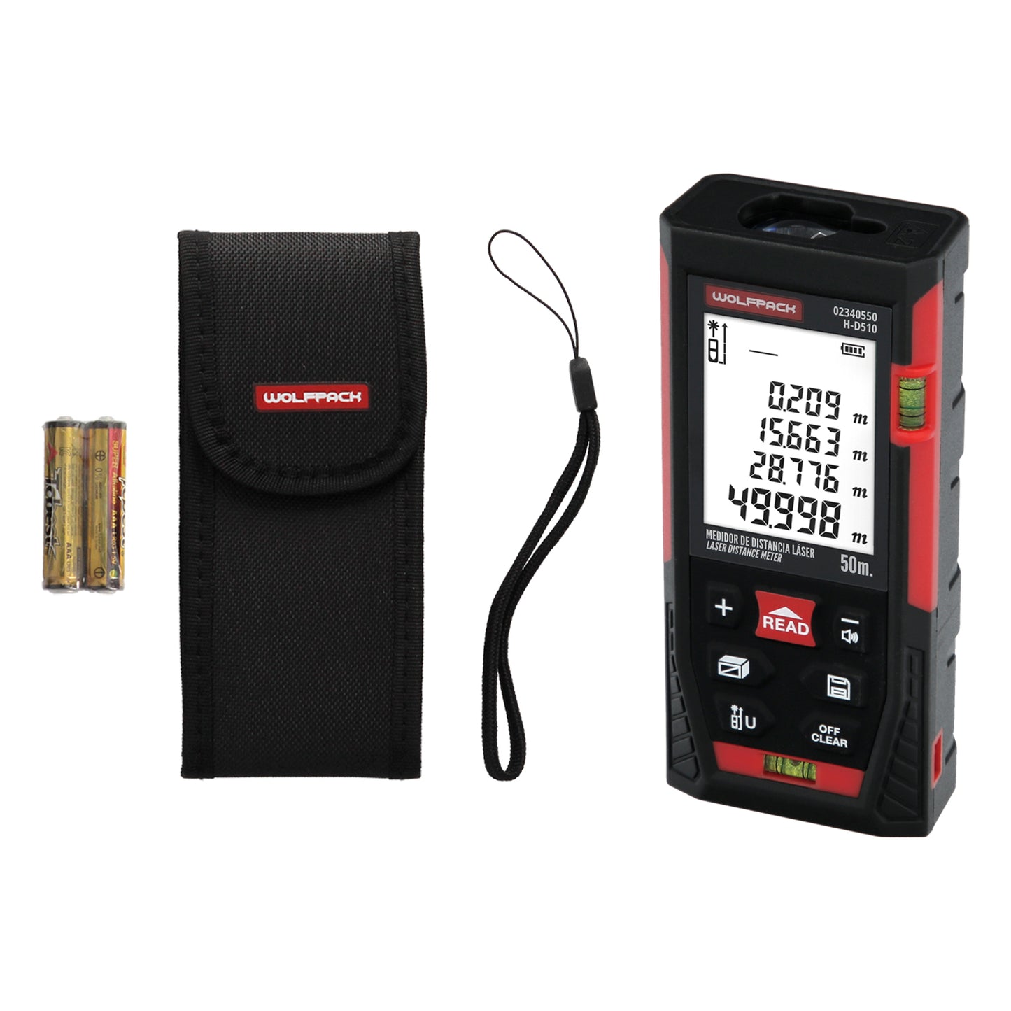 Medidor Laser 10 Funciones 50m Funciona Con 2 Pilas AAA (No Incluido)