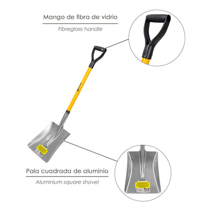Pala Nieve  Aluminio Mango Fibra De Vidrio Con Anilla