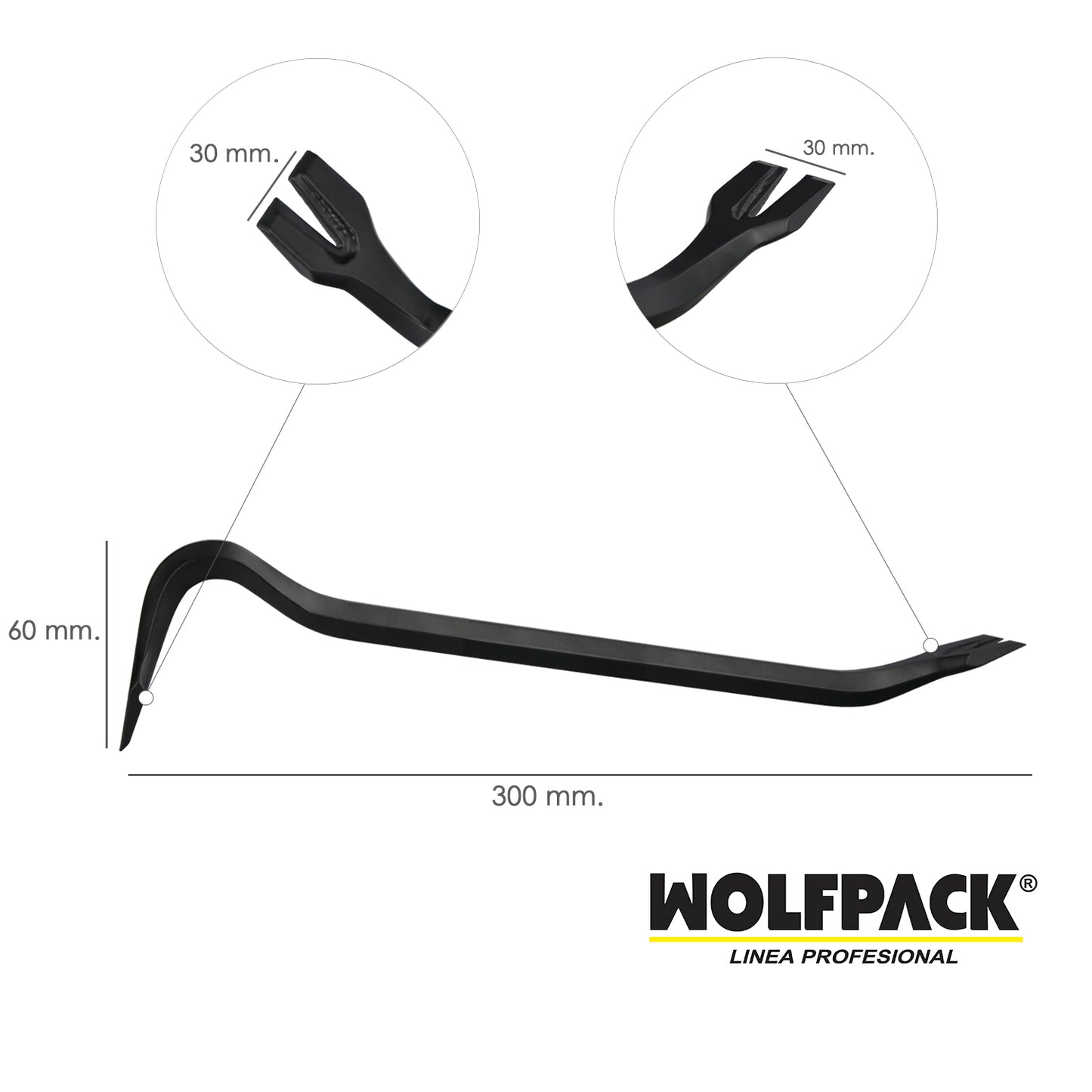 Barra Desencofrador Mini 12 x 300 mm.