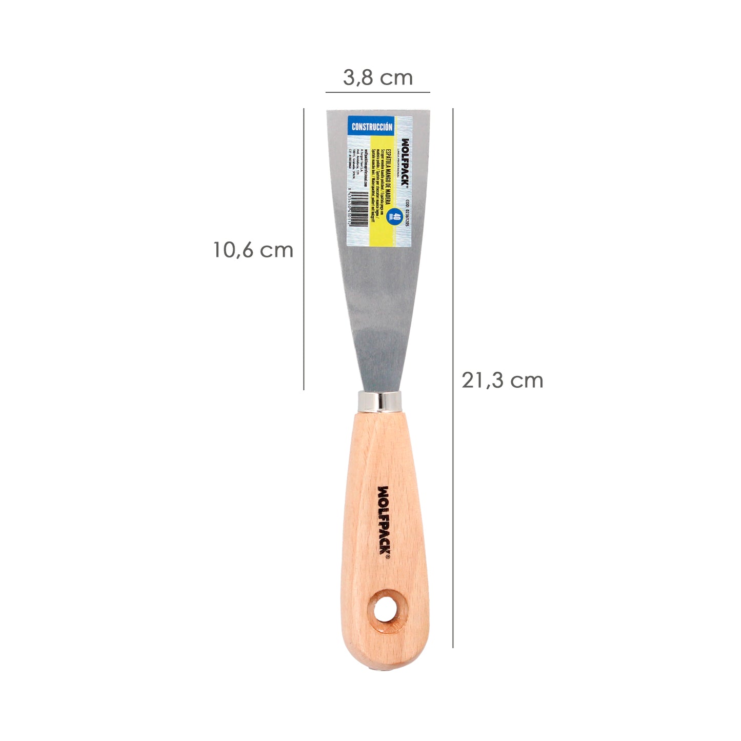 Espatula Mango Madera Hoja Acero 40 mm. Espatula Yeso, Espatula Pintor, Espatula Masillas, Espatula Pladur, etc.