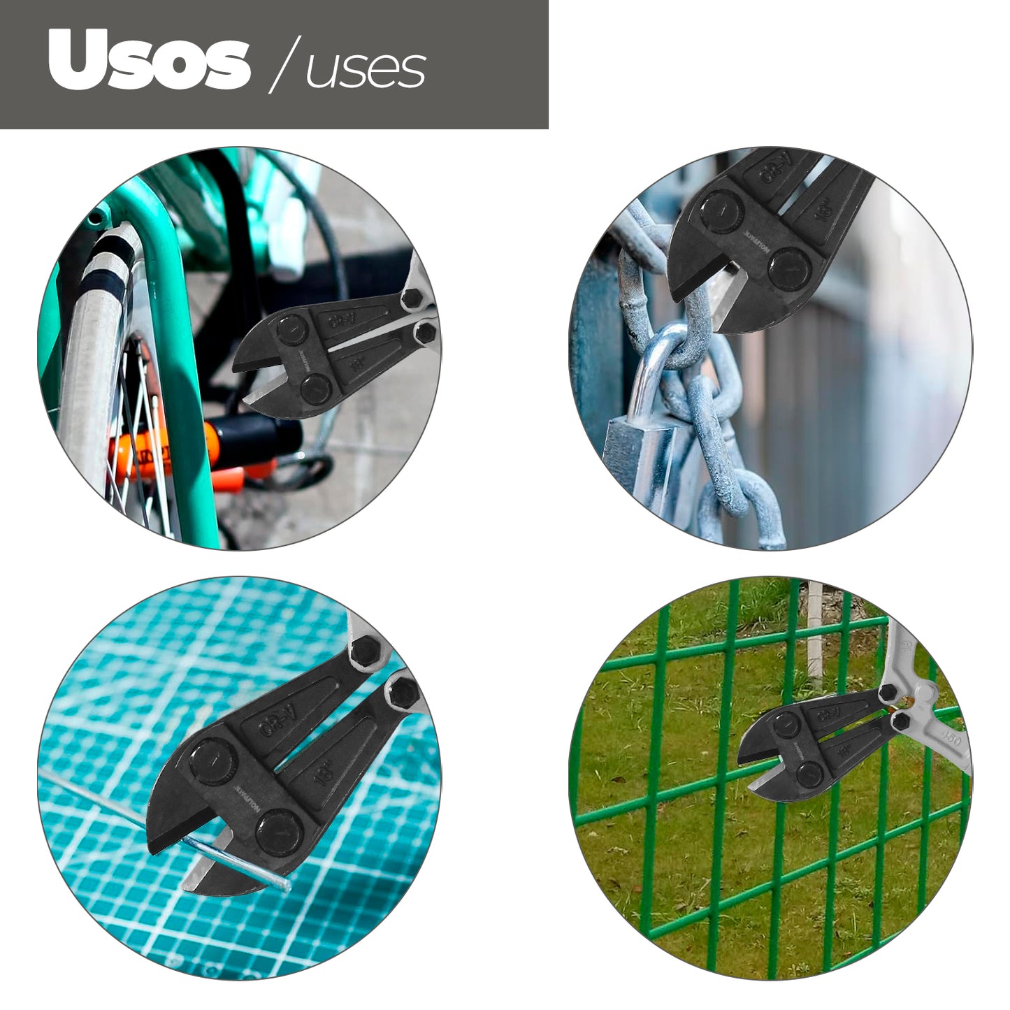 Cortarremaches 350 mm / 14" Hojas de Cromo Vanadio