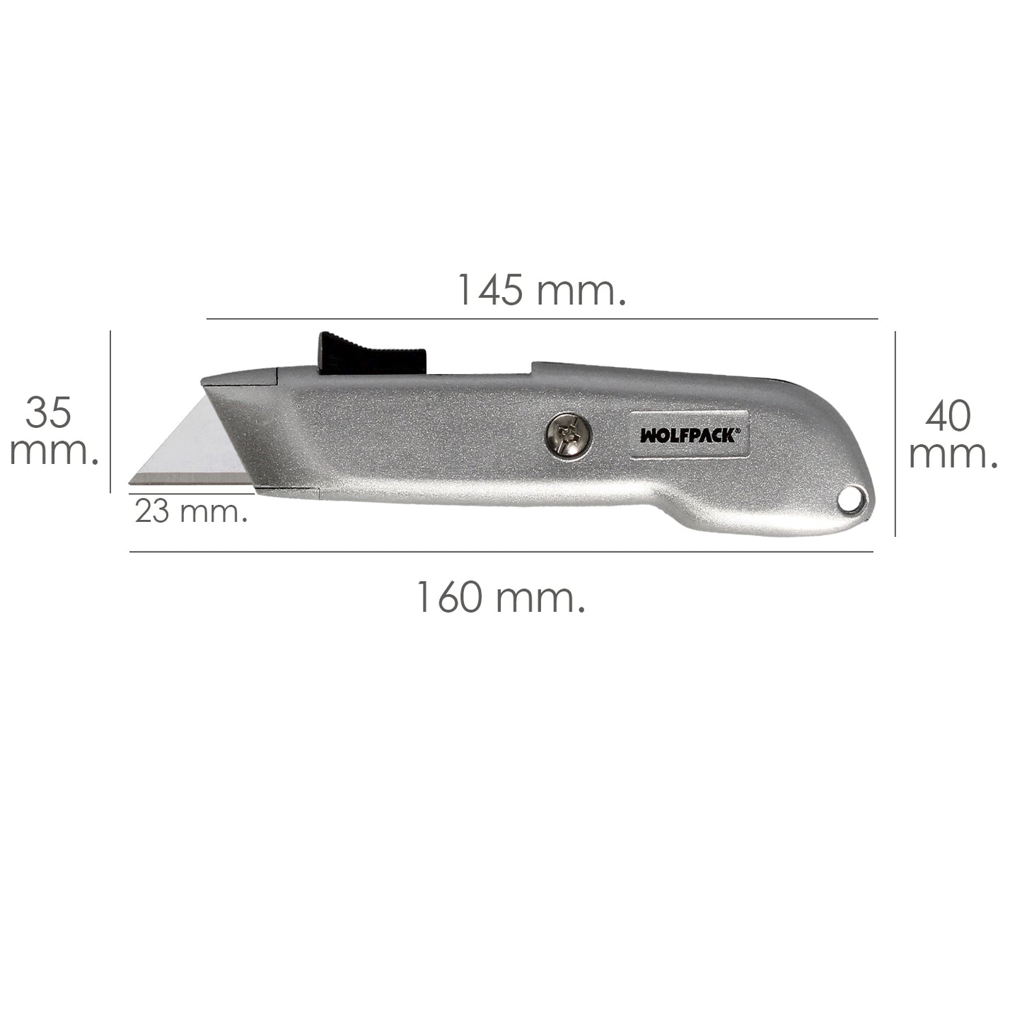 Cutter Autoretractil Con Hoja Acero Sk5 Carcasa De Aluminio Diseño Ergonomico, Cuchillo Seguridad, Cutters Seguridad,