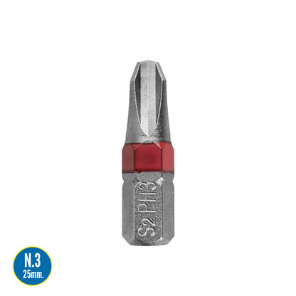 Chave de fenda Phillips nº 3 (2 peças). Aço Cromo Vanádio S2. Brocas Hexagonais, Removedores de Pontas,