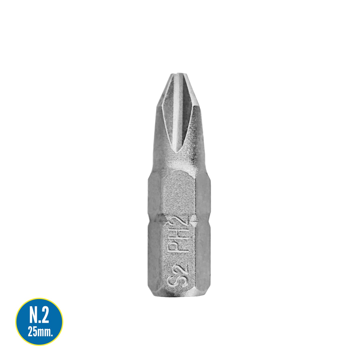 Chave de fenda Phillips nº 2 (50 peças). Aço Cromo Vanádio S2. Brocas Hexagonais, Removedores de Pontas,