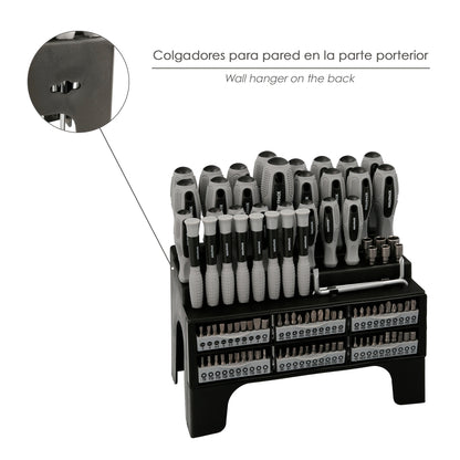 Juego de Destornilladores / Destorpuntas 100 Piezas Con Soporte Expositor