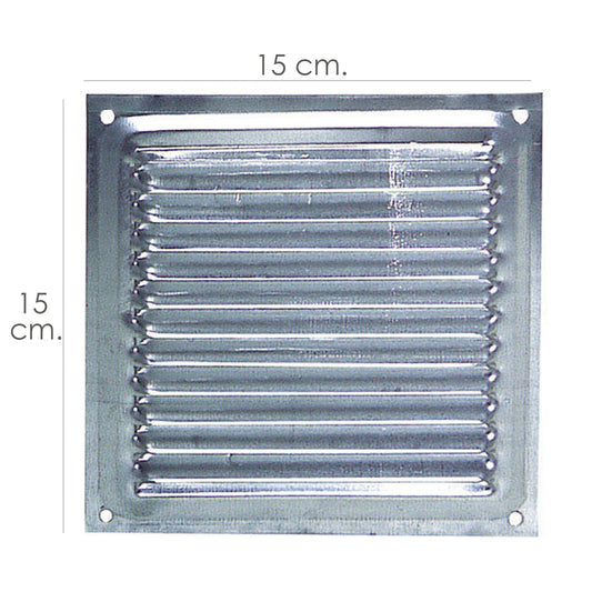 Grelha de Ventilação Parafuso 15x15 cm. Alumínio