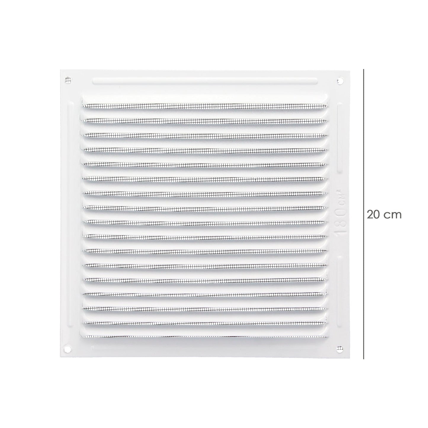 Rejilla Ventilación Aluminio Con Mosquitera Atornillable 200 x 200 mm. Color Blanco