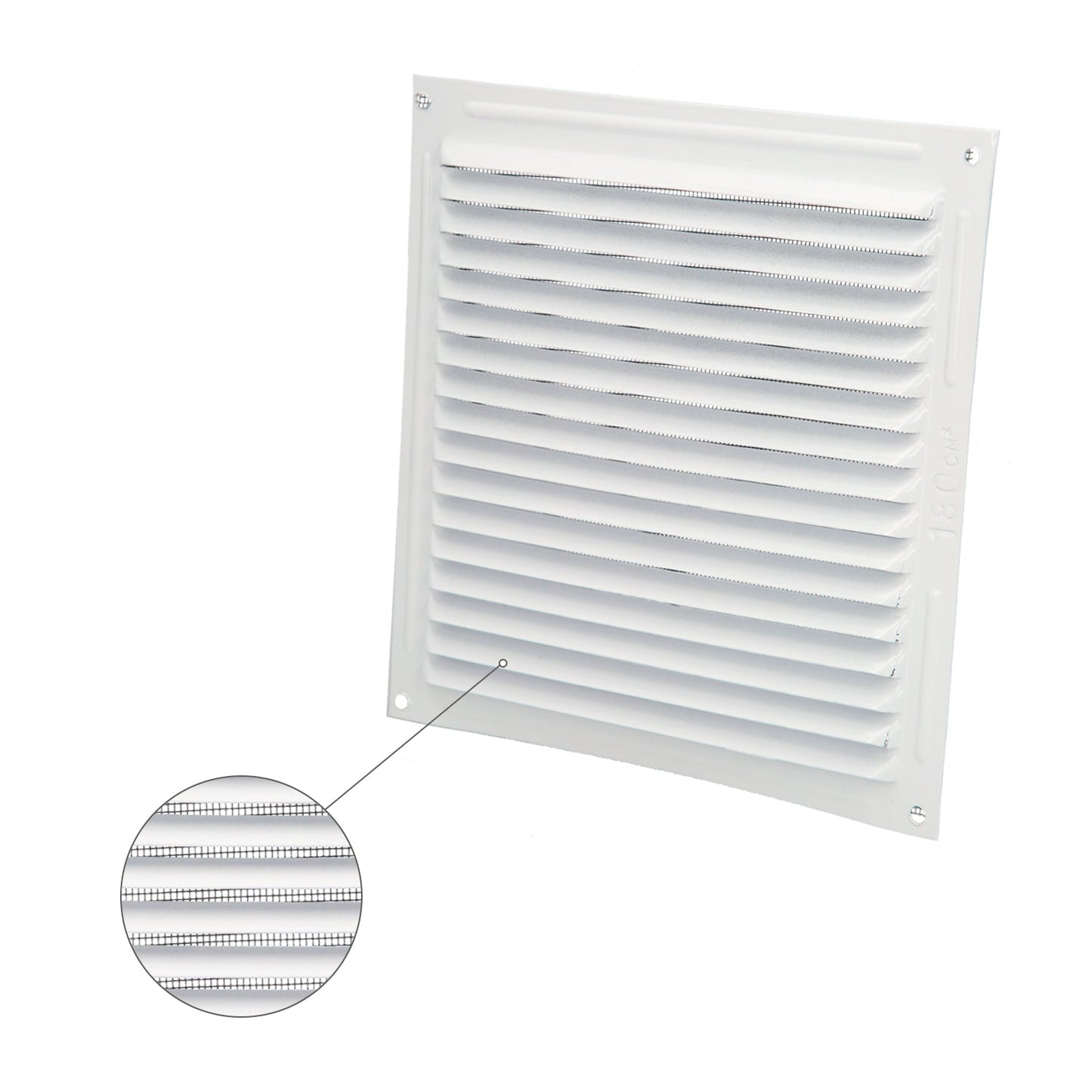 Rejilla Ventilación Aluminio Con Mosquitera Atornillable 200 x 200 mm. Color Blanco