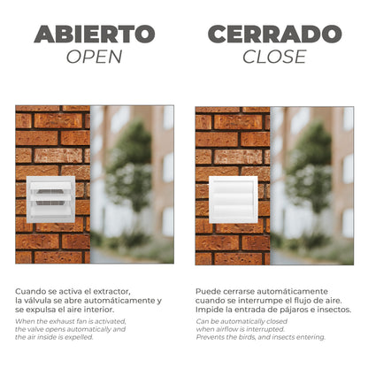 Rejilla De Plastico Con Malla Posterior Y Lamas Movibles 20x20 cm