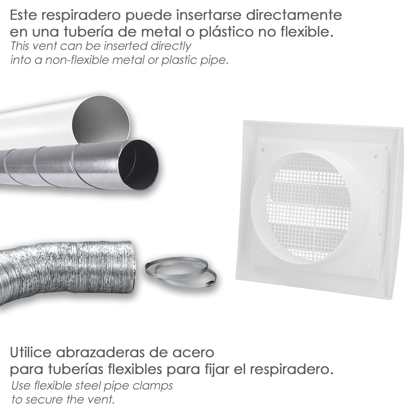 Rejilla De Plastico Con Malla Posterior Y Lamas Movibles 20x20 cm