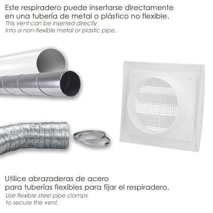 Rejilla De Plastico Con Malla Posterior Y Lamas Movibles 20x20 cm