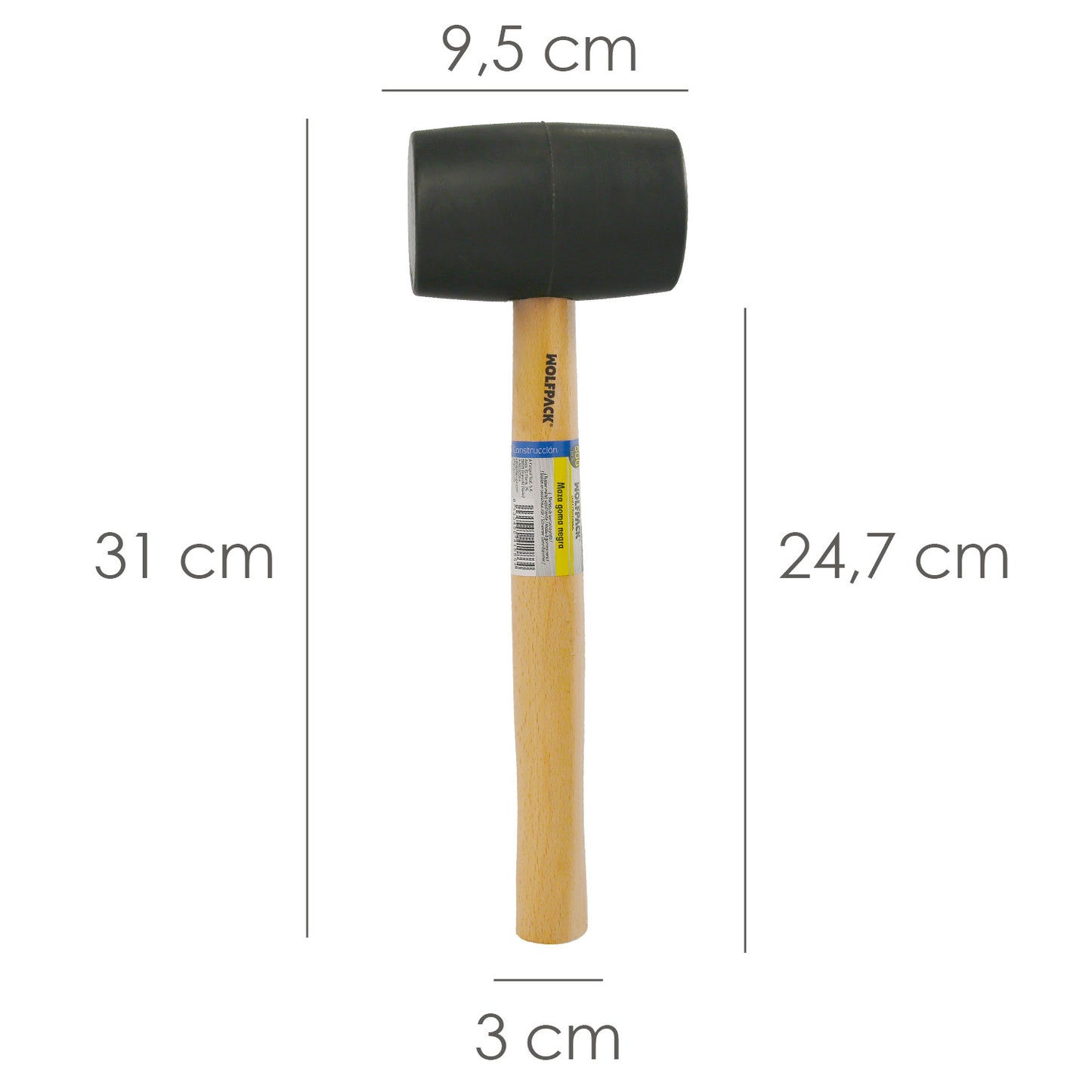 Macete de Borracha Preta 500 gramas