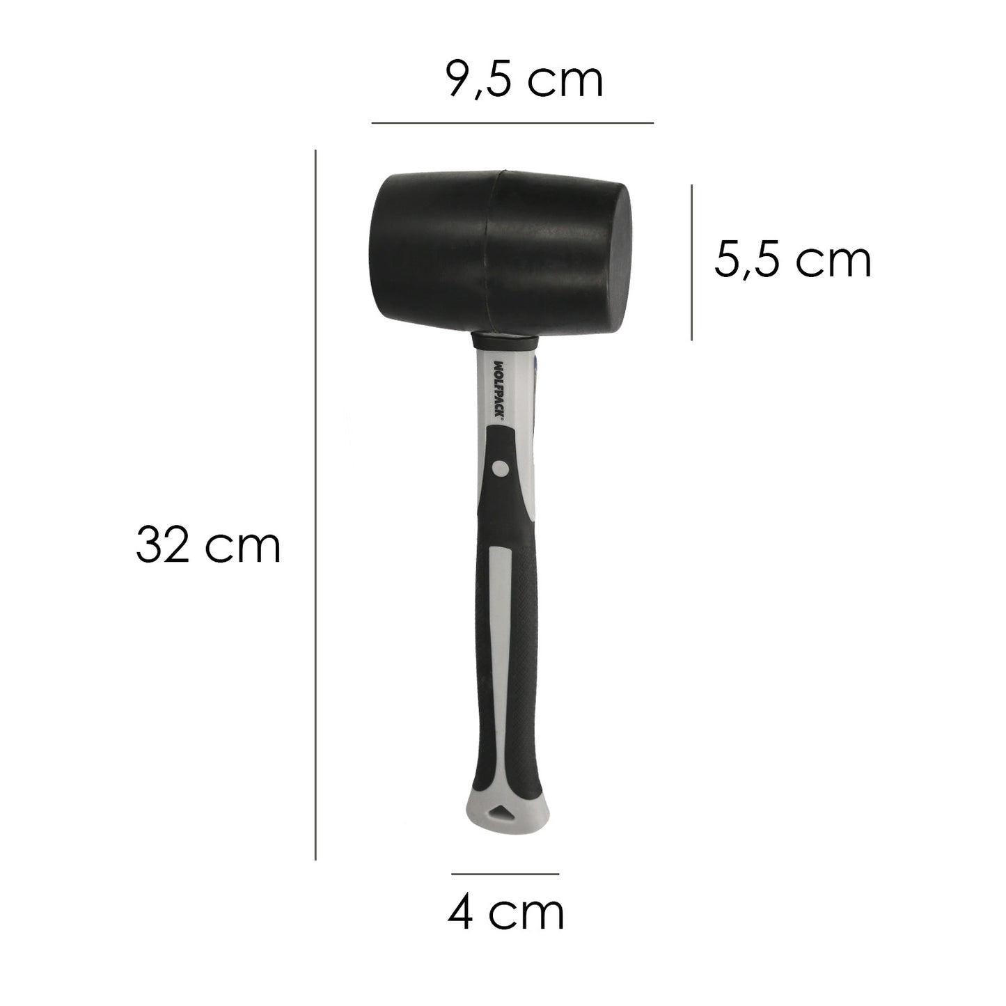 Macete de Borracha Fibra de Vidro Cabo 500 Grms