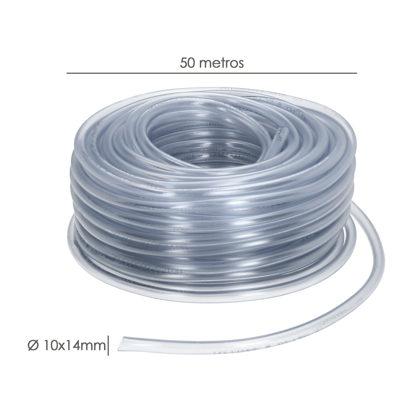 Tubo Transparente De Nivel 10x14 mm. Rollo 50 metros.