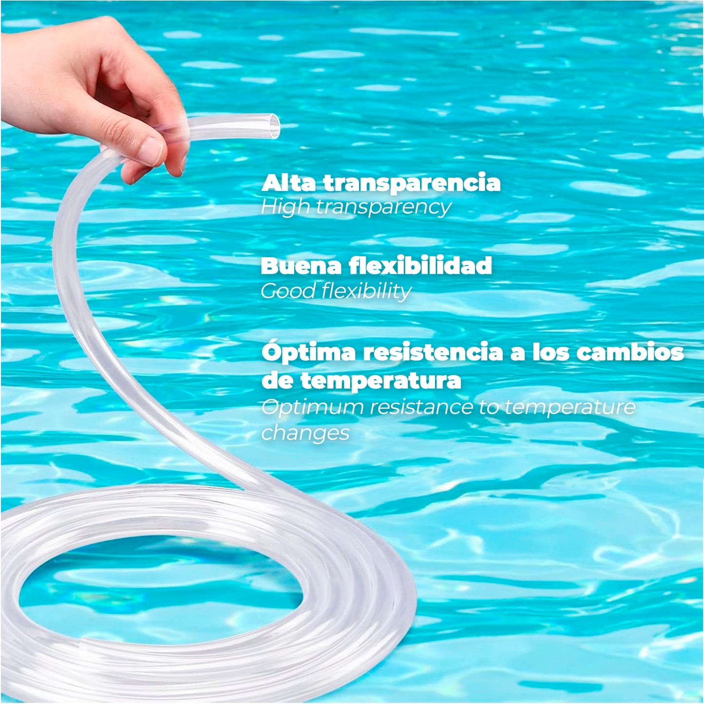 Manguera Transparente Nivel  4 x6 mm.  Rollo 50 metros