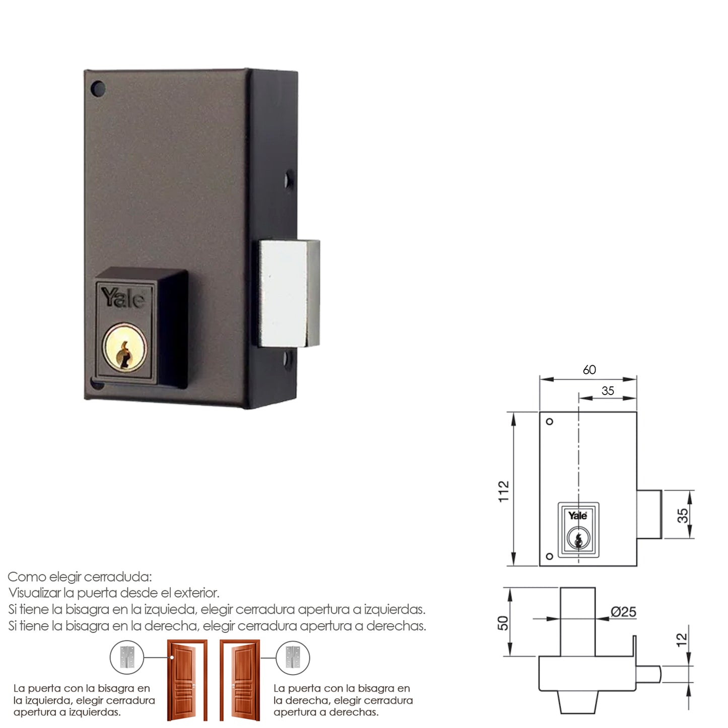 Yale Lock 56-c/hp/60/Direita