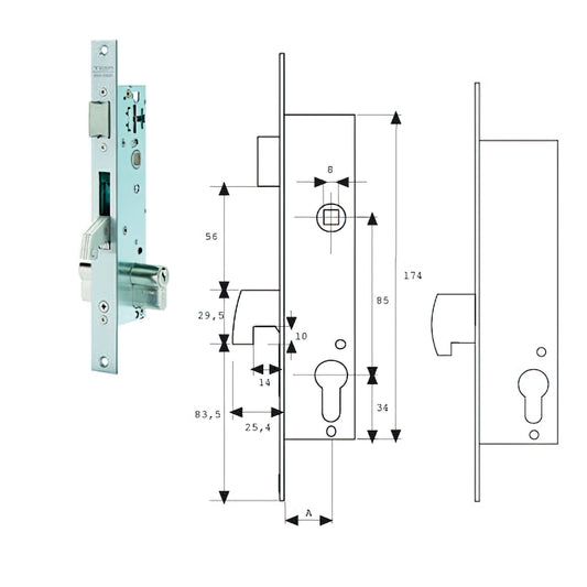 Fechadura Tesa 2241/20/3ai