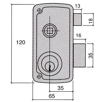 Fechadura Ucem 4056-b-hb/65/ Direita