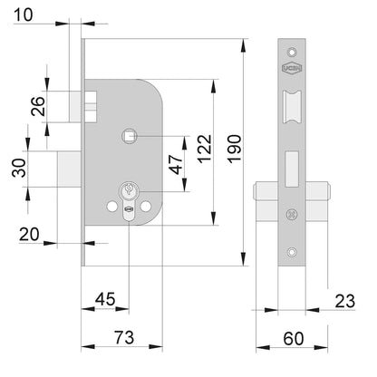 Fechadura Ucem 5134-hl/45
