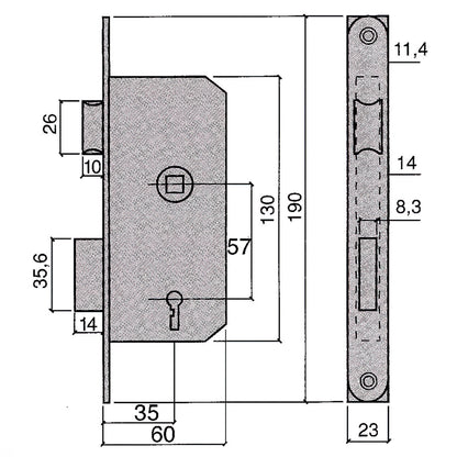 Fechadura Ucem 6134-hl/35