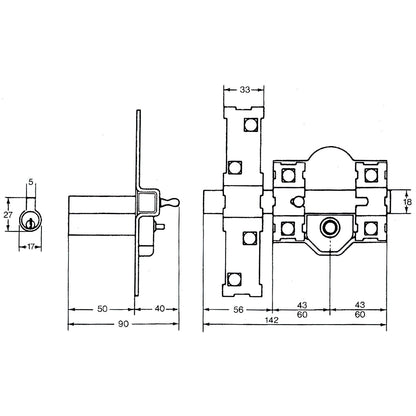 Cerrojo Fac 301-r/ 80-n